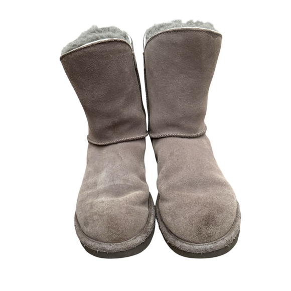 UGG Side Lace Sheepskin Boots Gray Suede Size 8 - Picture 5 of 8